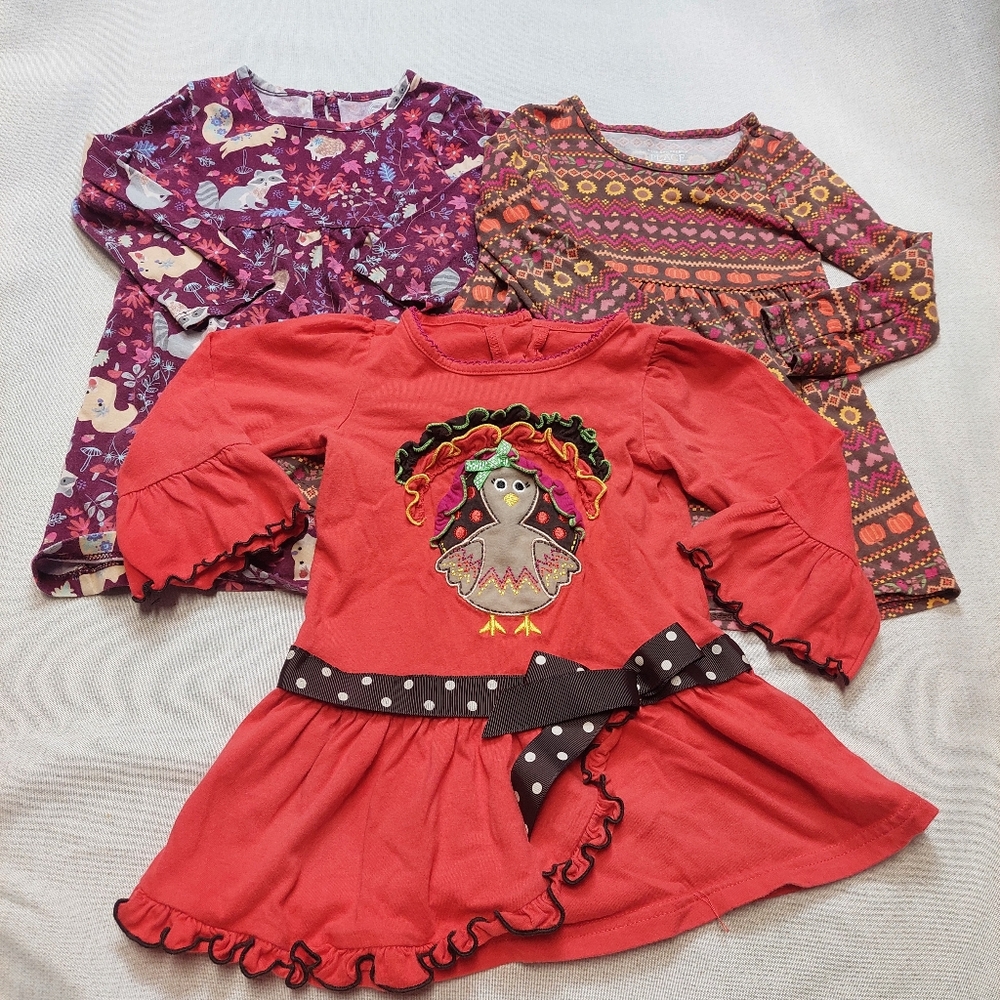 Fall Toddler Baby Girl Dresses 24 Months 2T Thanksgiving Pumpkin Floral